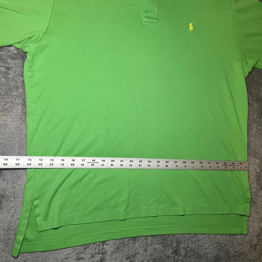 VTG Polo By Ralph Lauren Men's Short Sleeve Green Polo Shirt Yellow Pony SZ XL